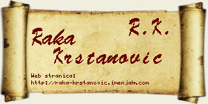 Raka Krstanović vizit kartica